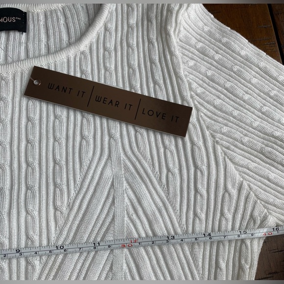 •NWT•Almost Famous Solid Cable Knit Sweater Top - Picture 10 of 12